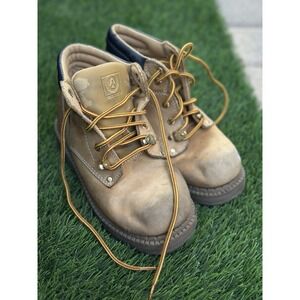 Arizona Jean Co Kids Leather Work Boots Tan Brown Size 3M